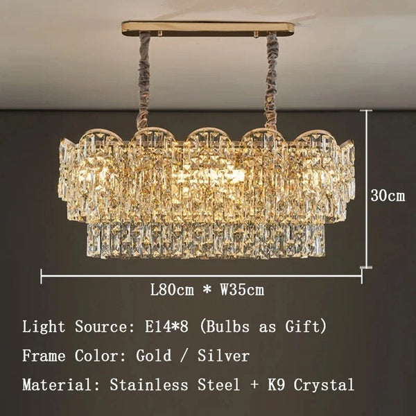 Luxury LED crystal hanging chandelier