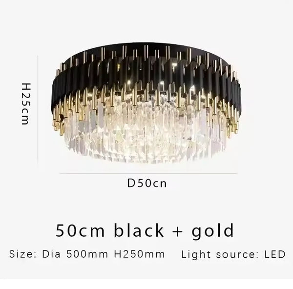 Luxury crystal chandelier close-up view
