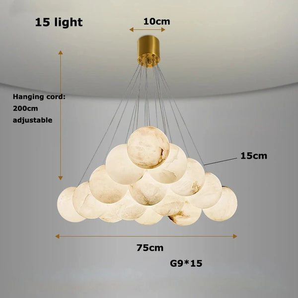 Luxury marble ball pendant light