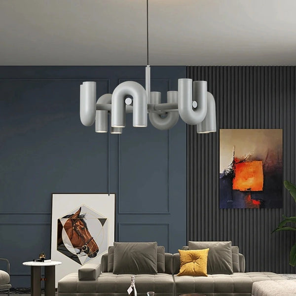 Macarone LED U-shaped pendant close-up