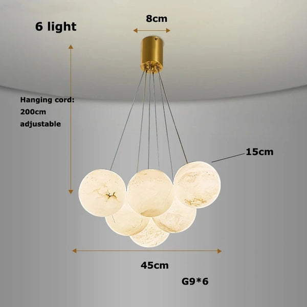 Marble LED hanging lamp side view


Chandelier with 
