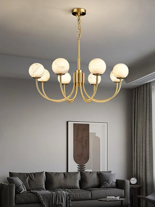 Marnie Alabaster Globe Chandelier Modern  Luxury Marble Base Table Lamp