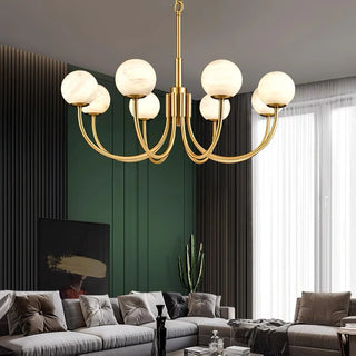 Marnie Alabaster Globe Chandelier Modern  Luxury Marble Base Table Lamp