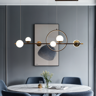 Marta Linear Chandelier Modern  Scandinavian Wooden Accent Light
