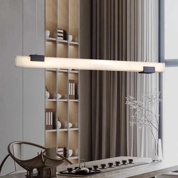 Minimalist LED alabaster hanging light