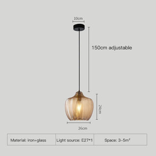 Mona Glass Pendant Lights Modern  Luxury Gold Frame Light Fitting