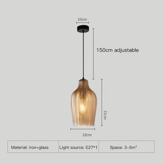 Mona Glass Pendant Lights Modern  Luxury Gold Frame Light Fitting