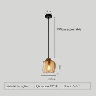 Mona Glass Pendant Lights Modern  Luxury Gold Frame Light Fitting