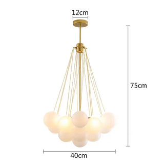 Zynella Frosted Ball Chandelier Modern Geometric Design Lamp