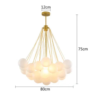 Zynella Frosted Ball Chandelier Modern Geometric Design Lamp