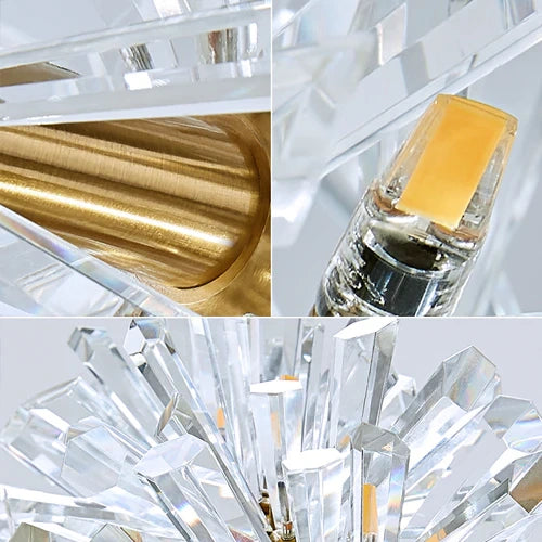 Modern LED flower crystal hanging light