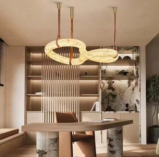 Modern alabaster marble ceiling chandelier
