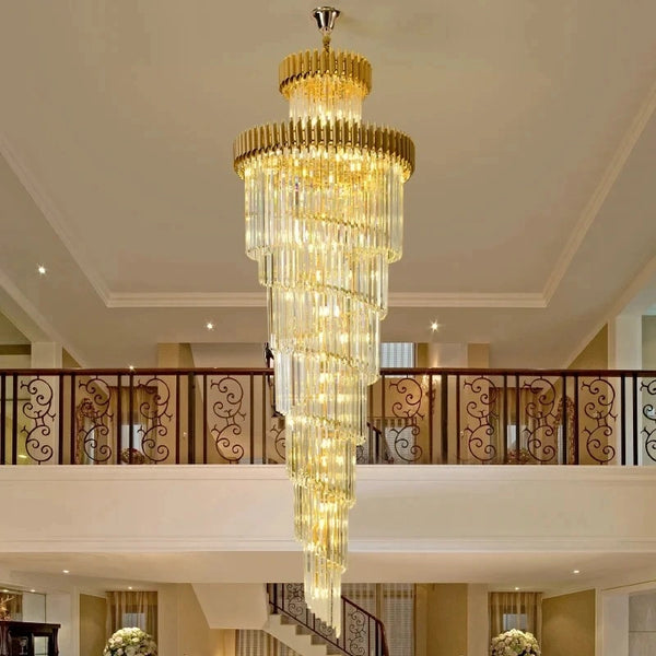 Modern black and gold crystal pendant light