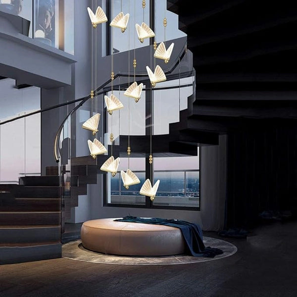 Modern butterfly LED pendant light