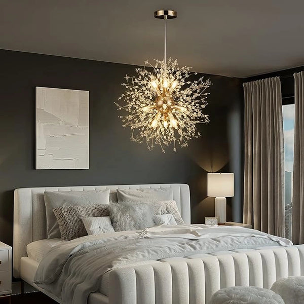 Modern crystal dandelion ceiling light