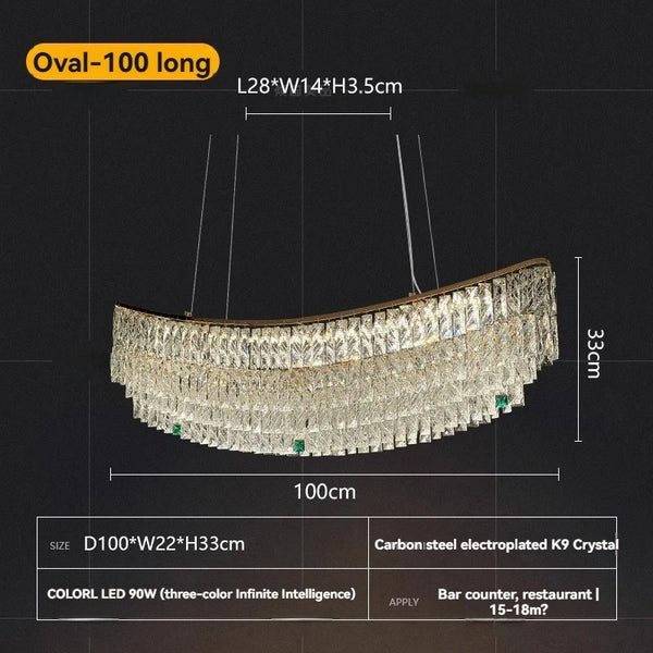 Modern crystal pendant lamp with remote