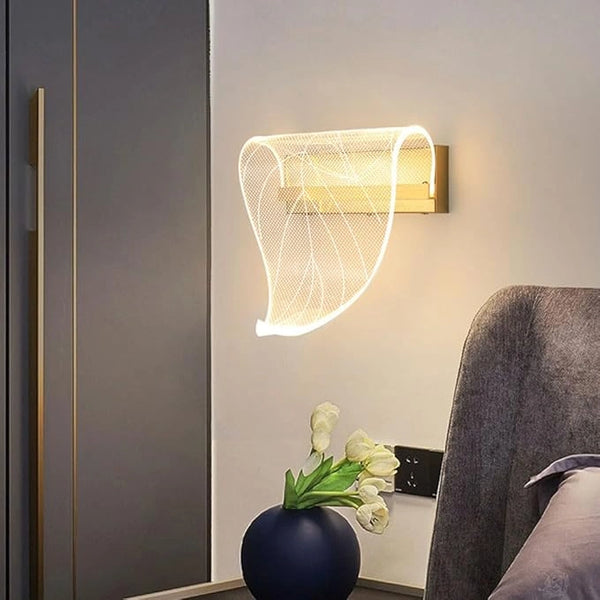 Modern gold LED acrylic wall lamp
