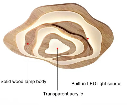 Modern rattan wooden pendant lamp