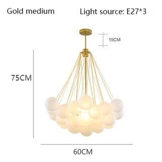 Zynella Frosted Ball Chandelier Modern Geometric Design Lamp