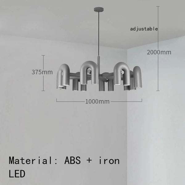 Nordic LED U-shaped ceiling light installed