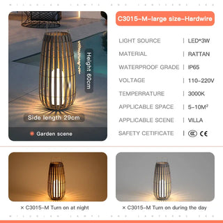 Lina Rattan Lantern Modern  Ornate Antique Finish Fixture