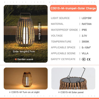 Lina Rattan Lantern Modern  Ornate Antique Finish Fixture