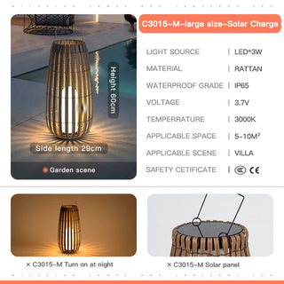Lina Rattan Lantern Modern  Ornate Antique Finish Fixture