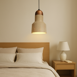 Travertine Round Wabi Pendants Artistic Modern  Contemporary Crystal Statement Fixture