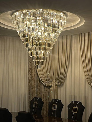 Porto XL Crystal Chandelier Opulent Modern  Classic Drum Shade Ceiling Light