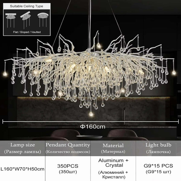 Premium Crystal Chandelier – Modern LED Fixture