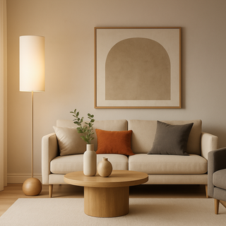 Retro Fabric Shade Floor Lamp Refined Modern  Vintage Brass Accent Lighting