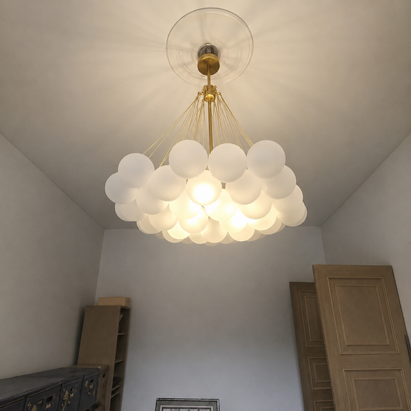 Zynella Frosted Ball Chandelier