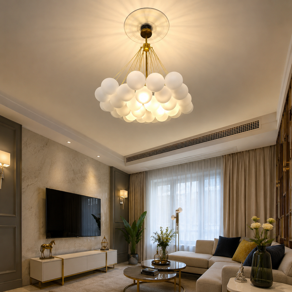 Zynella Frosted Ball Chandelier