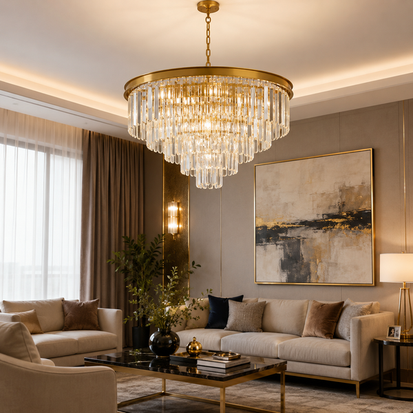 Quantum Ring Modern Opulent Chandelier ||  Zynella Interior