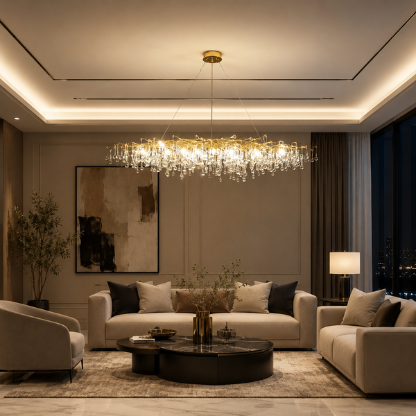 Waterdrop Customisable K9 Crystal Chandelier| Zynella Interior