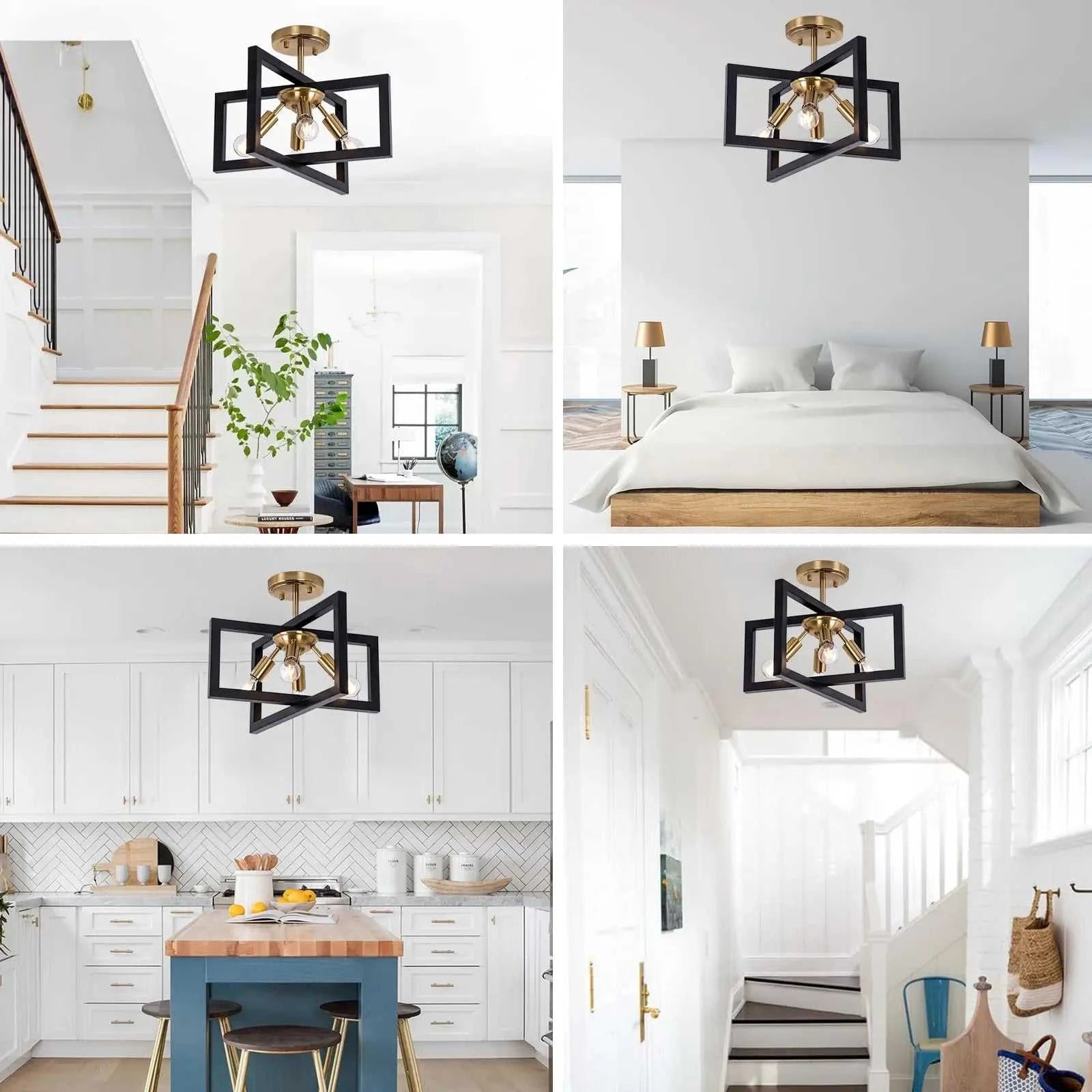 Alfie Candelabra Ceiling Light Modern  Rustic Industrial Hanging Lamp - Zynella