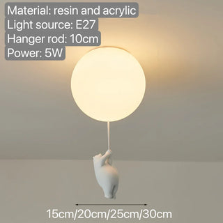 Balloon Bear Chandelier Modern  Vintage Brass Accent Lighting