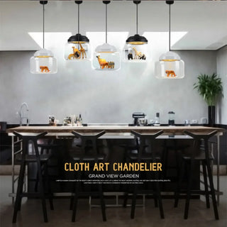 Animal Glass Pendant Modern  Rustic Industrial Hanging Lamp