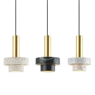 Cromwell Natural Marble Pendant Modern  Sleek Linear Suspension Light