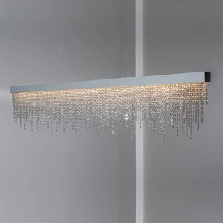 Zara Crystal Rectangle Chandelier Chic Modern  Elegant Teardrop LED Pendant