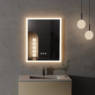Ava Square Mirror Modern  Vintage Brass Accent Lighting