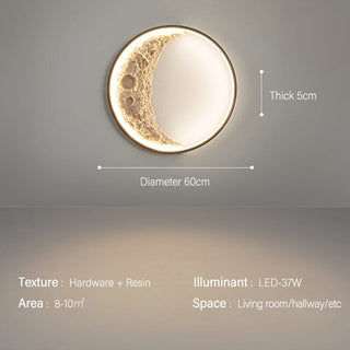 Half Moon Wall Lamp Modern  Sculptural Spiral LED Fixture