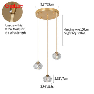 Elvi Crystal Pendants Modern  Ultra Slim LED Panel Lighting