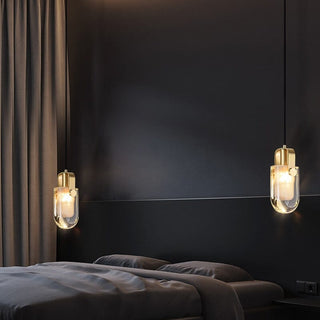 Leah Crystal Pendant Modern  Sleek Linear Suspension Light