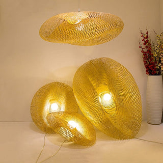 Zynella Bamboo Weaving Lamp Modern  Sleek Linear Suspension Light