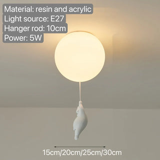 Balloon Bear Chandelier Modern  Vintage Brass Accent Lighting