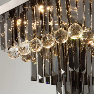 Katie Black Crystal Chandelier Modern  Rustic Industrial Hanging Lamp