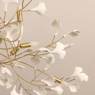 Ceramic Petal Chandelier Modern Geometric Design Lamp