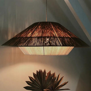 Selina Rattan Wabi Sabi Pendant Lights Premium Modern  Sculptural Spiral LED Fixture