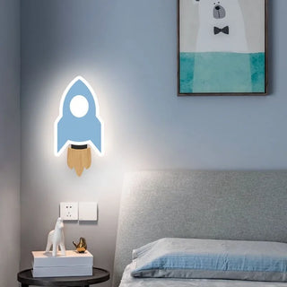 Cartoon Rocket LED Wall Lamp Modern  Luxury Marble Base Table Lamp